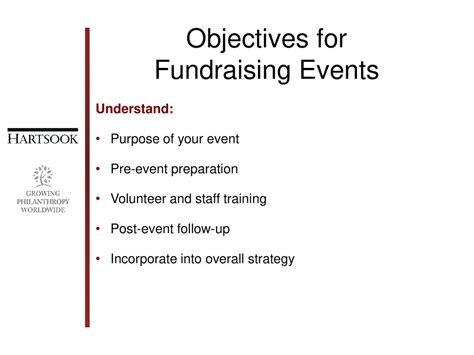 objectives of charity event